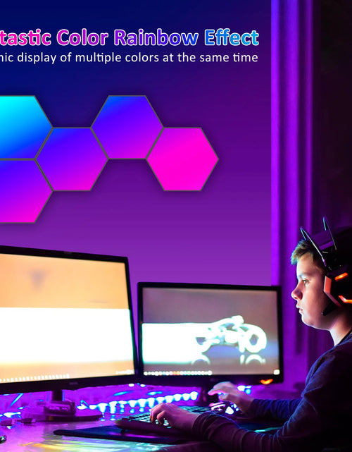 Load image into Gallery viewer, Hexagon LED Lights 12 Pack RGB Led Hex Light Panels Hexagon Smart Wall Lights Sync to Music for Room Bar Decor Gaming Setup
