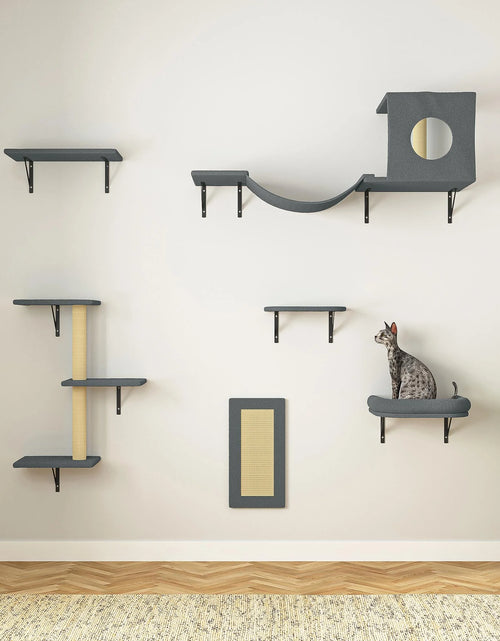 Load image into Gallery viewer, Cat Wall Shelves and Perches Set of 5, Sleeping Playing Lounging Climbing Cat Tree House for Multiple Cats, Black
