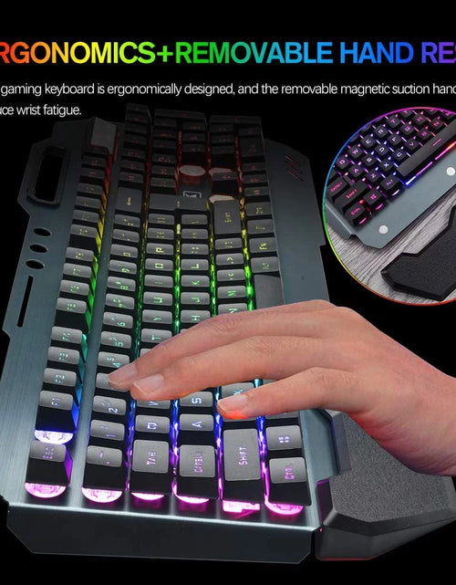 Load image into Gallery viewer, Wireless Gaming Keyboard and Mouse,Rgb Backlit Rechargeable Mouse,Removable Hand Rest for PC Gamer
