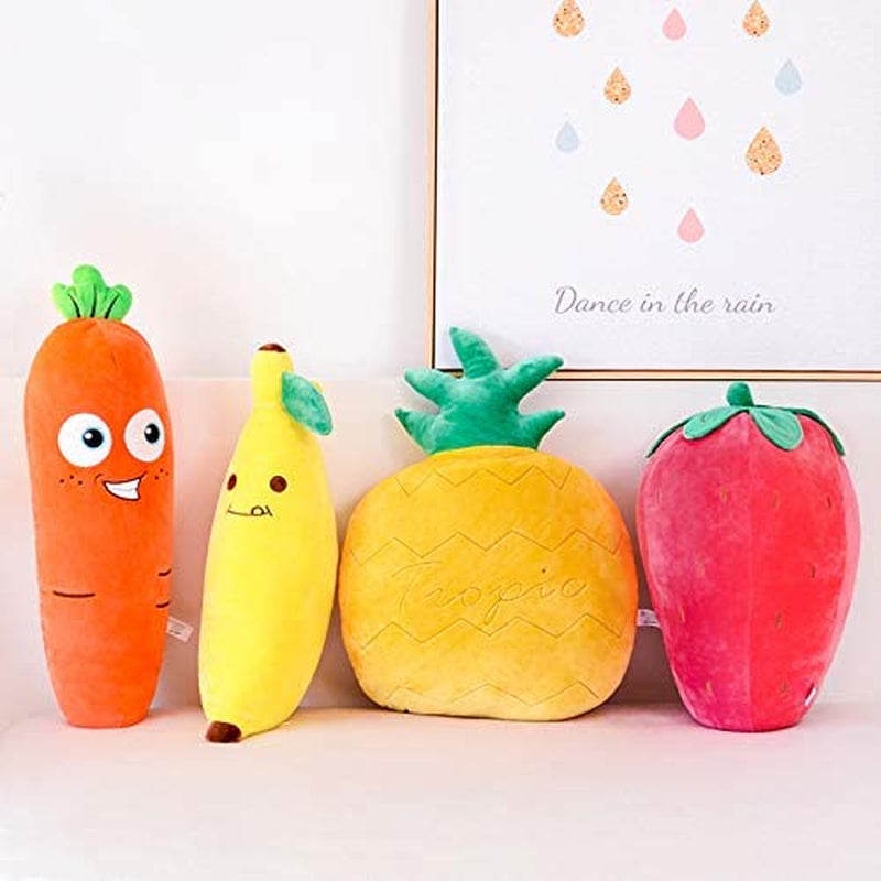 Kids Pillows Plush Banana Pillows Stuffed Super Soft Toys Throw Pillows Fruit Design Decoration Gifts 18"