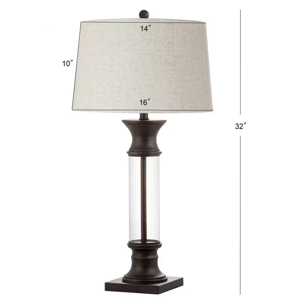 Hunter 32 In. Metal/Glass Table Lamp, Bronze (Set of 2)