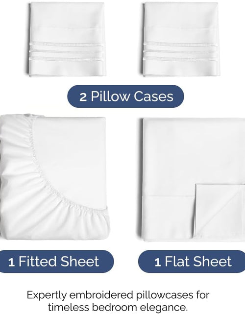 Load image into Gallery viewer, King Size Sheet Set - 4 Piece Set - Hotel Luxury Bed Sheets - Extra Soft - Deep Pockets - Easy Fit - Breathable &amp; Cooling Sheets - Wrinkle Free - Comfy - White Bed Sheets - Kings Sheets – 4 PC
