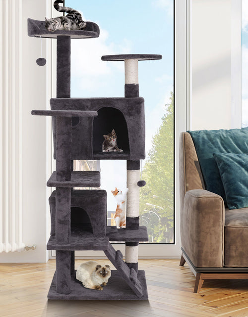 Load image into Gallery viewer, 55&#39;&#39; Cat Tree Tower Condo Multi Platforms Kitty Play House Safety Scratch Post
