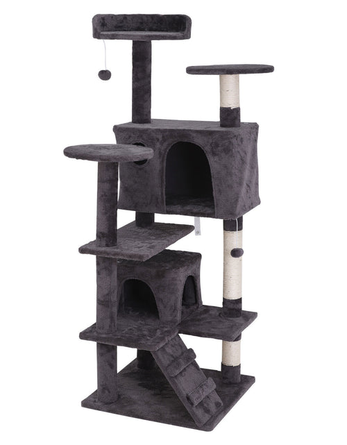 Load image into Gallery viewer, 55&#39;&#39; Cat Tree Tower Condo Multi Platforms Kitty Play House Safety Scratch Post
