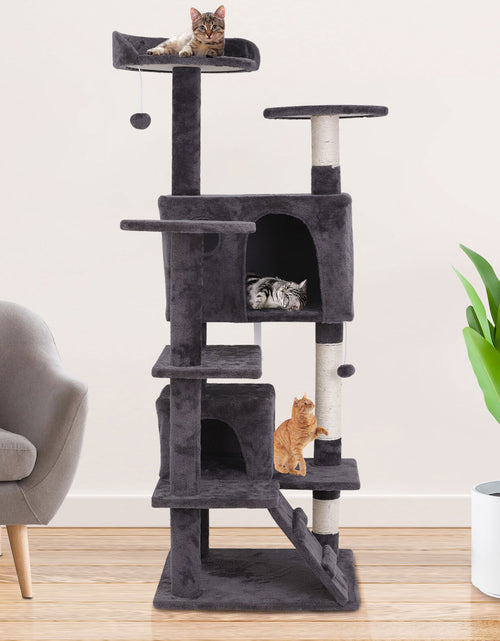 Load image into Gallery viewer, 55&#39;&#39; Cat Tree Tower Condo Multi Platforms Kitty Play House Safety Scratch Post
