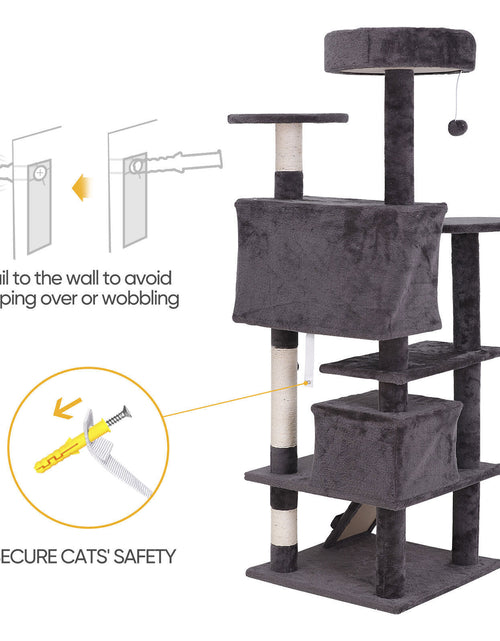 Load image into Gallery viewer, 55&#39;&#39; Cat Tree Tower Condo Multi Platforms Kitty Play House Safety Scratch Post
