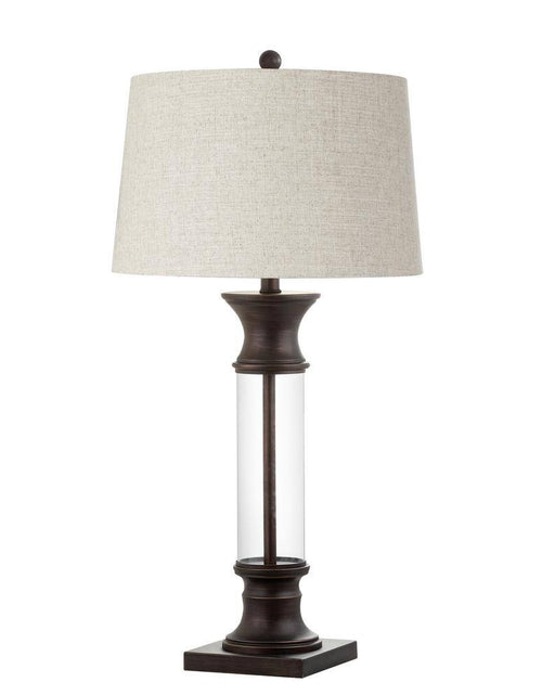 Load image into Gallery viewer, Hunter 32 In. Metal/Glass Table Lamp, Bronze (Set of 2)
