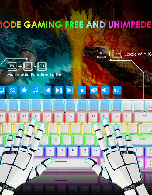 Load image into Gallery viewer, Wired Gaming Keyboard Rainbow Backlit Mechanical Keyboard Type-C 84 Keys Full Keys Anti-Ghosting for PC Gamers Work Office Blue Switch &amp; Red Switch
