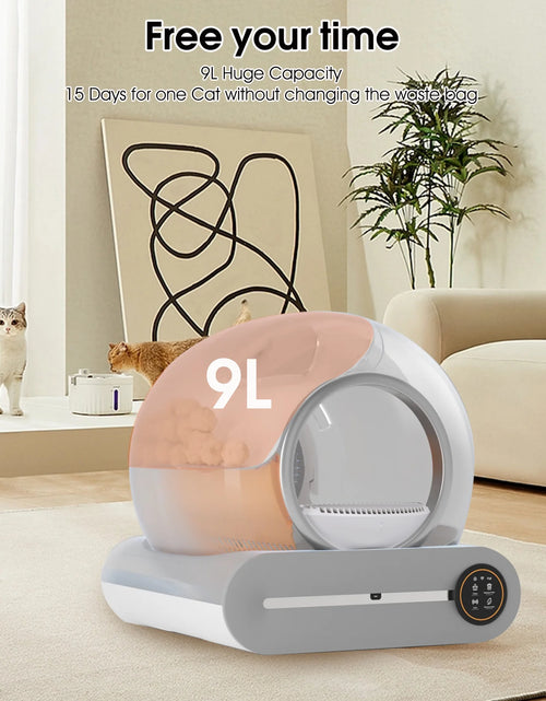 Load image into Gallery viewer, Self Cleaning Litter Box, Automatic Cat Litter Box with App Control Support, Integrated Safety Protection Smart Auto Cat Litter Box with Liner
