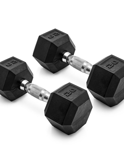 Load image into Gallery viewer, Barbell, 20Lb Coated Rubber Hex Dumbbell, Pair
